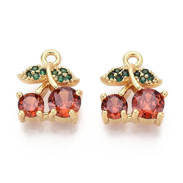 Brass Micro Pave Clear Cubic Zirconia Pendants