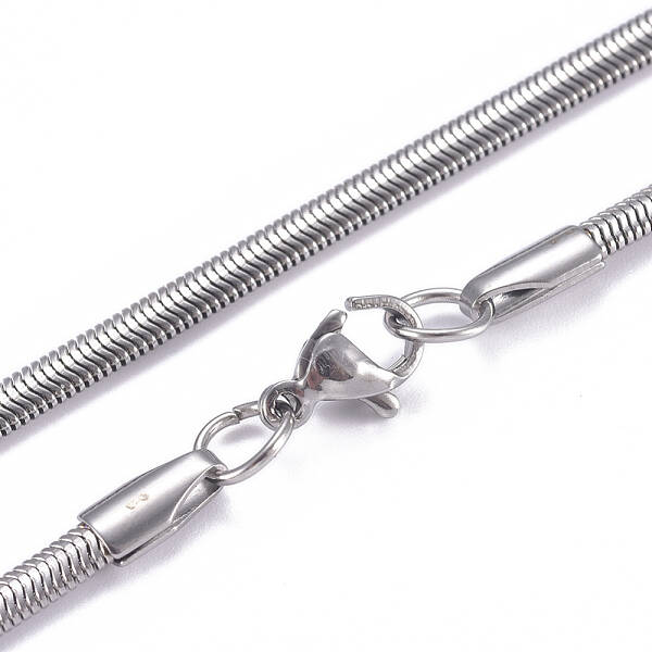 Non-Tarnish 304 Stainless Steel Flat Snake Chains Necklaces