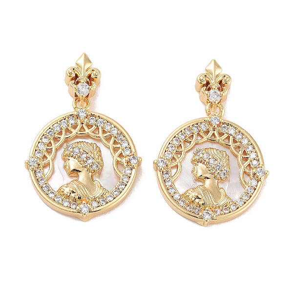Brass Micro Pave Cubic Zirconia Pendants