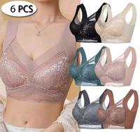 6 PCS Wire-free Seamless Bra for Women -Daily Comfort Bralette ,Breathable Stretch Fabric, No Digging & Back Smoothing Clothe...