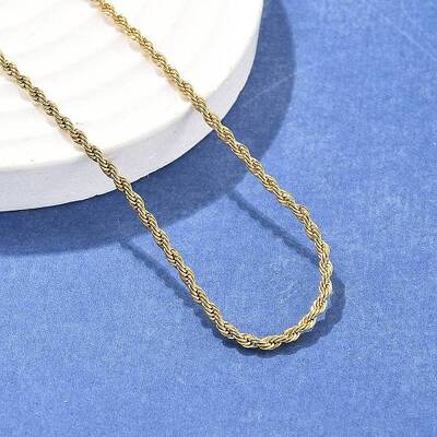 Ion Plating(IP) 304 Stainless Steel Rope Chain Necklaces