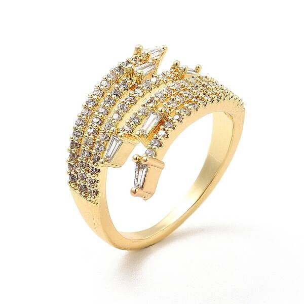 Clear Cubic Zirconia Triangle Open Cuff Rings
