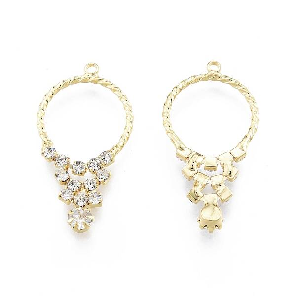 Brass Micro Pave Clear Cubic Zirconia Pendants