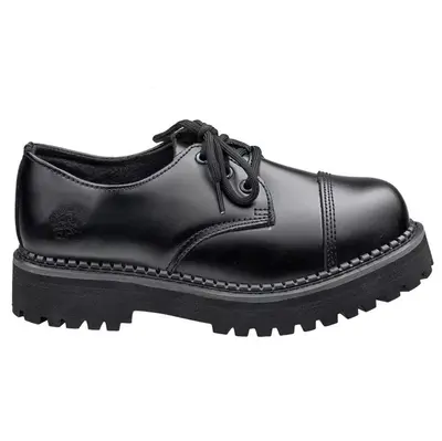 Grinders Boxer CS Leather Unisex Lace Up Shoes - Black - Size:US 7.5 Women / 6 Men