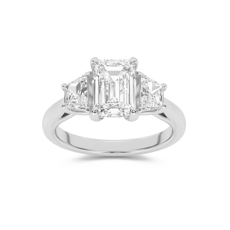 Amara Chand Lab Grown Emerald Cut Diamond Engagement Ring | 14K White Gold 4 1/4  CT. TW.