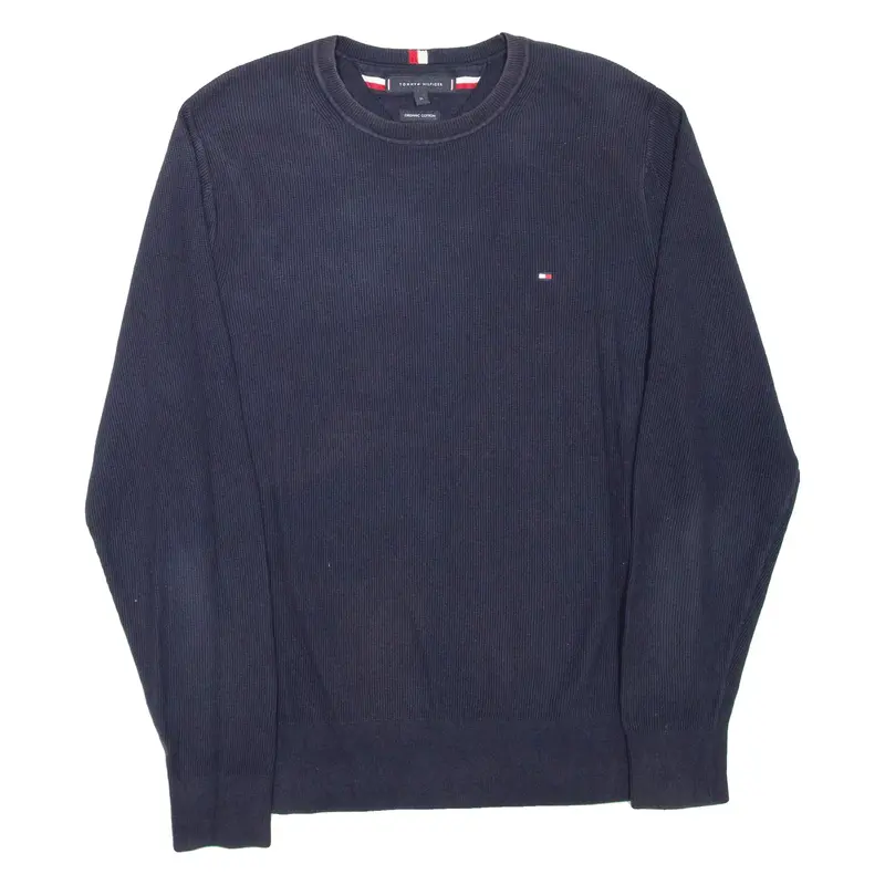 TOMMY HILFIGER Mens Jumper Blue Tight Knit M