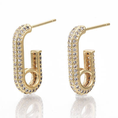 Brass Micro Pave Cubic Zirconia Earring Findings