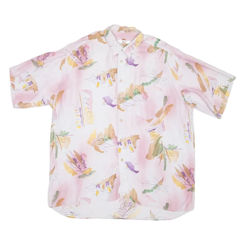 Mens Shirt Pink Crazy Pattern XL
