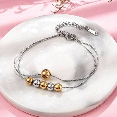 304 Stainless Steel Rolo Chain Multi-layer Bracelets for Women