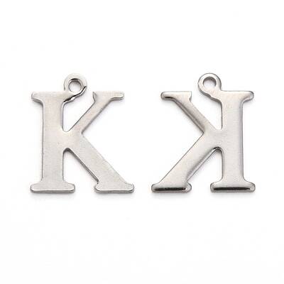 Tarnish Resistant 304 Stainless Steel Alphabet Charms