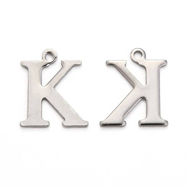 Tarnish Resistant 304 Stainless Steel Alphabet Charms