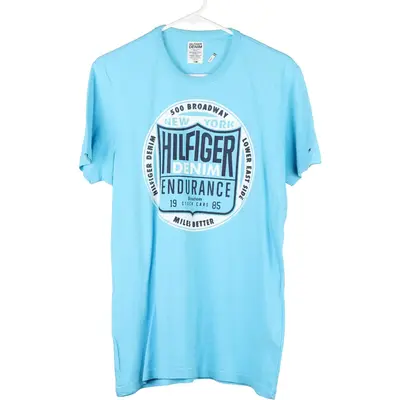 Hilfiger Denim Spellout T-Shirt - Medium Blue Cotton