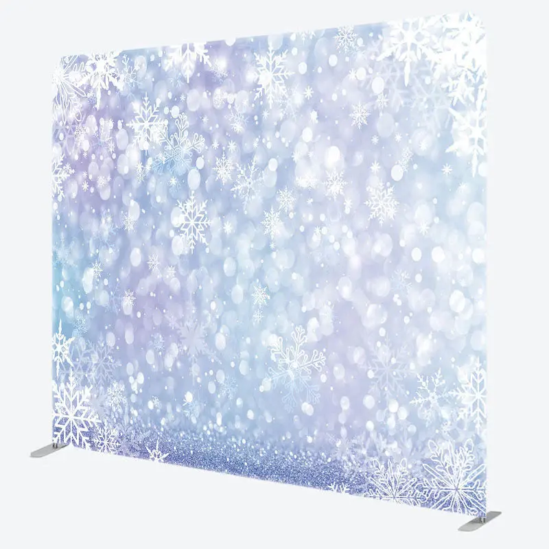 Aperturee Glittering Snowflakes Double-Sided Square Backdrop - Aperturee