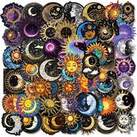 Sun & Moon & Star Pattern Sticker, 50pcs/set Self Adhesive Decorative Stickers, DIY Decals for Water Bottle, Laptop, Phone Ca...
