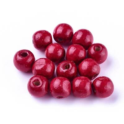 Dyed Natural Wood Beads