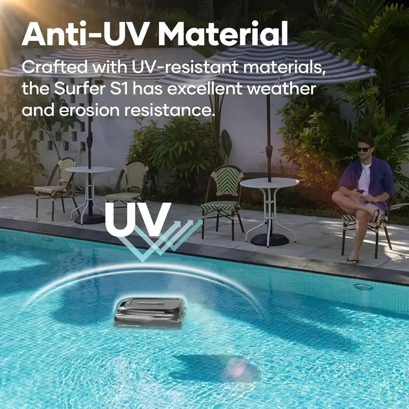 AIPER Surfer S1 Solar Powered Robotic Pool Skimmer with APP Support, Pool Temperature Monitor, Manual Control, 12 Hour Batter...