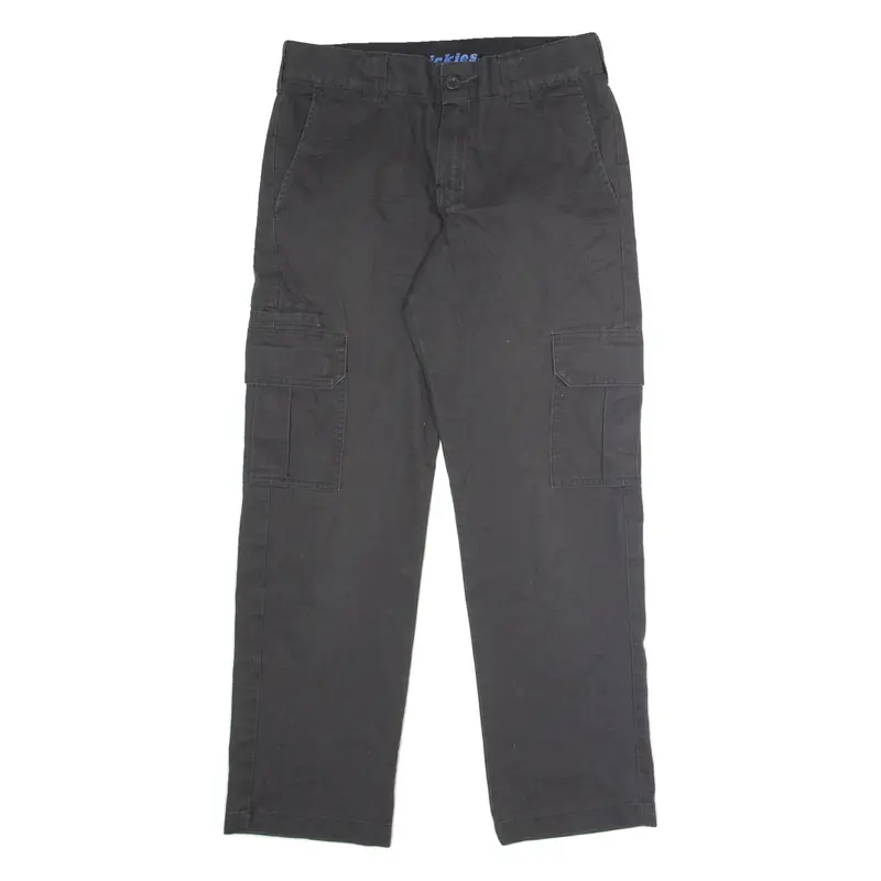 DICKIES Flex Workwear Cargo Mens Trousers Black Slim Tapered W32 L30