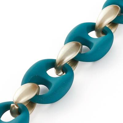 Handmade Spray Painted CCB Plastic & Rubberized Style Acrylic Coffee Bean Chains