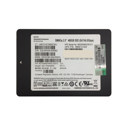 HP MK000480GWCEV | 480GB SATA 6Gb/s Hot-Pluggable Mixed Use 2.5-Inch Enterprise Solid State Drive for ProLiant Server and Sto...