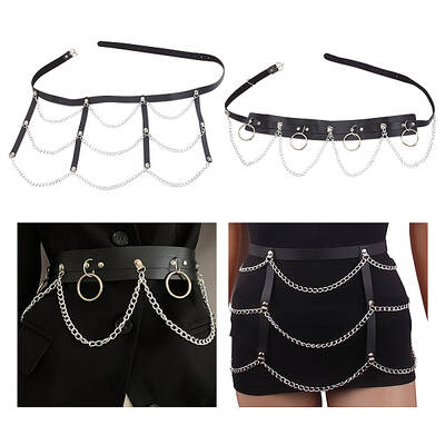 2Pcs 2 Style Punk Style PU Leather Corset Belts
