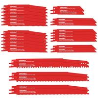 HYCHIKA 32 Reciprocating Saw Blade Set Metal Wood Cutting Saw Blades with Organizer Case  Hand Tools Heavy Duty Industrial Ha...