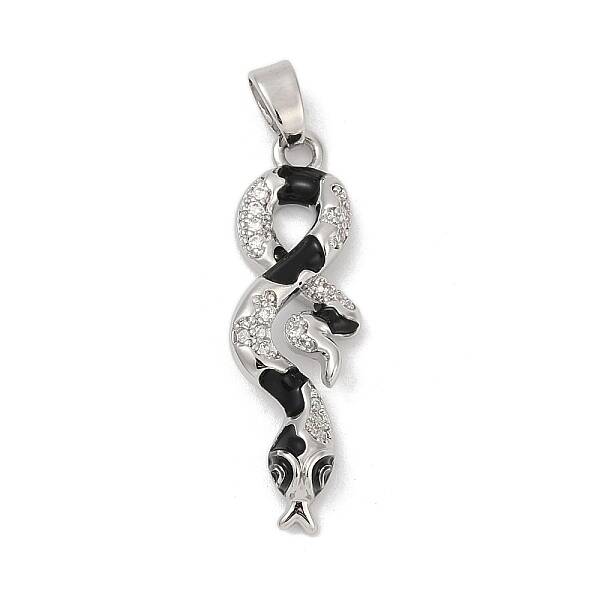 Brass Micro Pave Cubic Zirconia Pendants