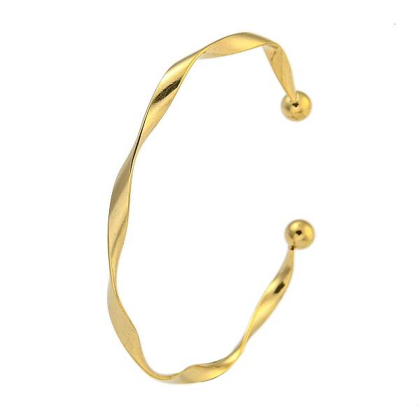 Ion Plating(IP) 304 Stainless Steel Twisted Open Cuff Bangles for Women