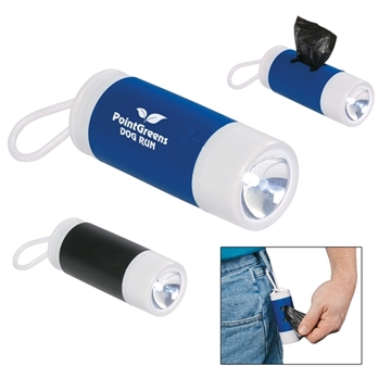 100 Custom Dog Bag Dispenser With Flashlight - LED & Refillable