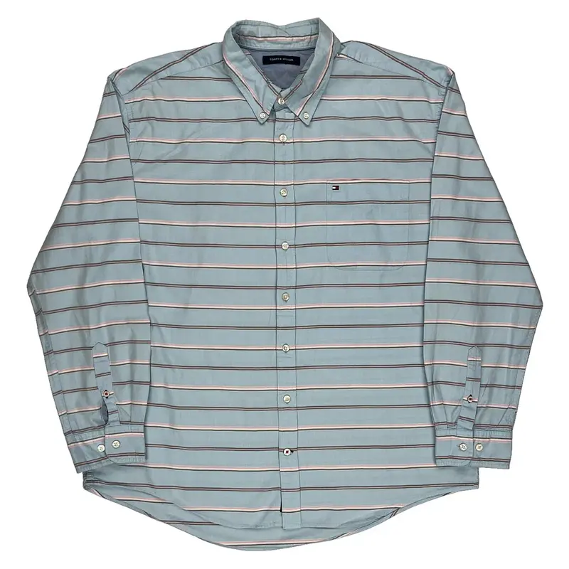 Tommy Hilfiger Striped Shirt - 3XL Blue Cotton