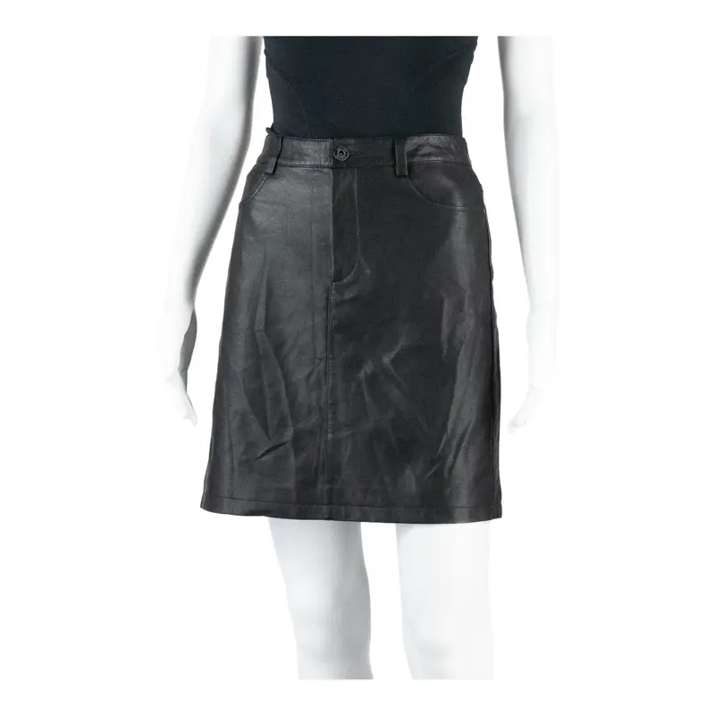 EDC Faux Leather Womens Straight Skirt Black Short Viscose M
