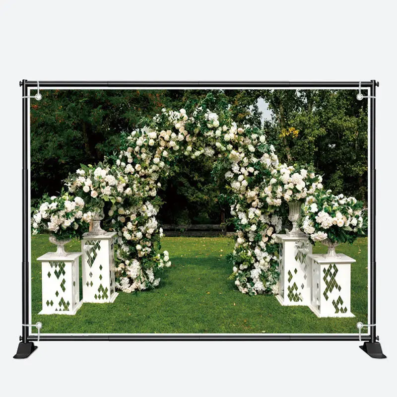 Arched Holy White Flowers Door Wedding Backdrop - Aperturee