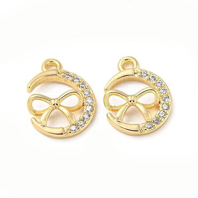 Brass Micro Pave Cubic Zirconia Charms
