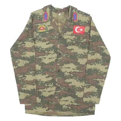 MILITARY TURKEY Boys Shirt Green Camouflage Long Sleeve M