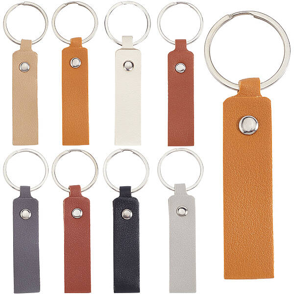 8 Colors PU Leather Keychain