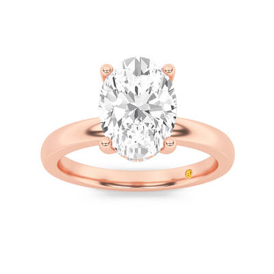Secret Sparkle Hidden Halo Oval Lab Grown Diamond Engagement Ring | 18K Rose Gold 1 5/8 CT. TW.