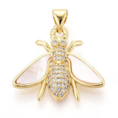 Brass Micro Pave Clear Cubic Zirconia Pendants