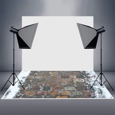 Aperturee Winter Melting Snow Road Bricks Rubber Floor Mat - Aperturee