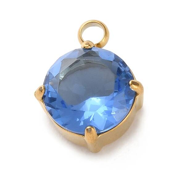 304 Stainless Steel Micro Pave Cubic Zirconia Pendants
