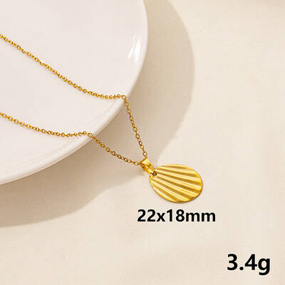 304 Stainless Steel Round Pendant Necklaces