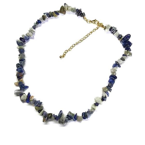 Natural Sodalite Chips Beaded Necklace