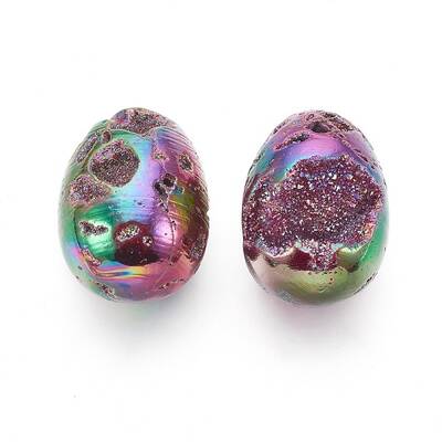 Electroplated Natural Druzy Geode Quartz Home Display Decorations