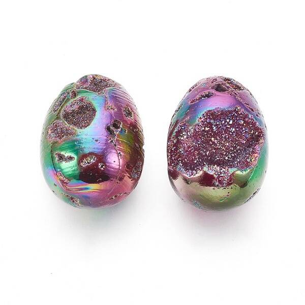 Electroplated Natural Druzy Geode Quartz Home Display Decorations