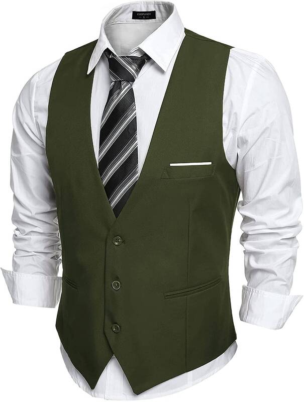 Slim Fit Jacket Vest (US Only), Army Green / S