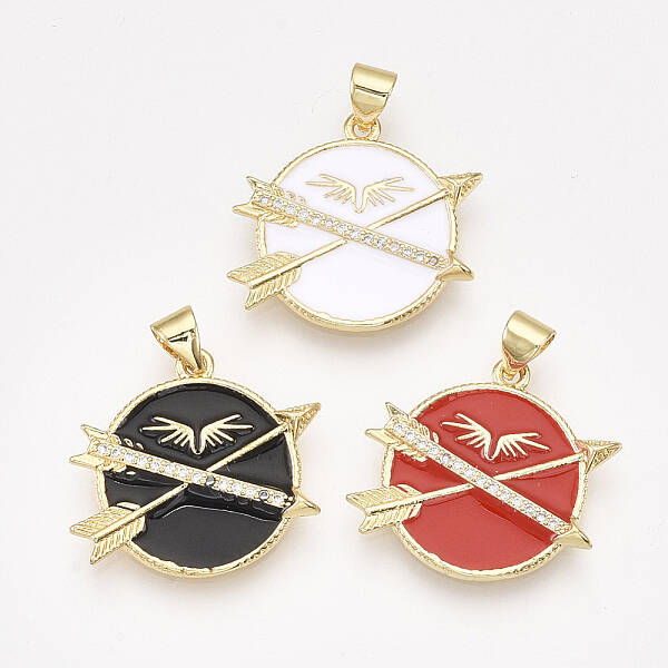 Brass Micro Pave Cubic Zirconia Pendants