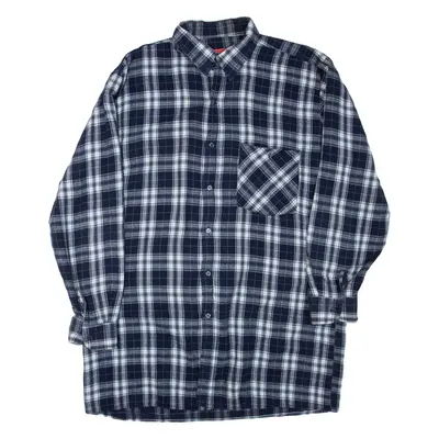 KLEE Mens Flannel Shirt Blue Check Long Sleeve L