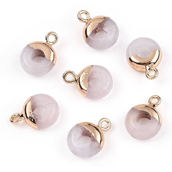 Natural Rose Quartz Flat Round/Donut Charms