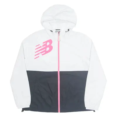 NEW BALANCE Lightweight Womens Jacket White Hooded XL