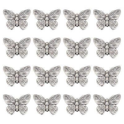 GOMAKERER 40 Pcs Alloy Butterfly Beads