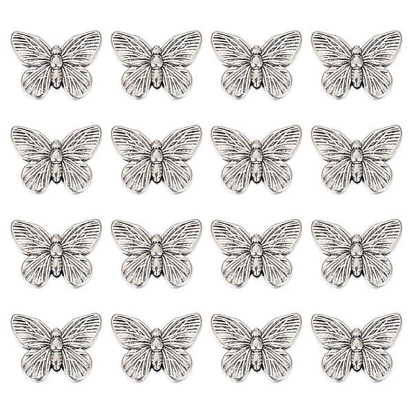 GOMAKERER 40 Pcs Alloy Butterfly Beads