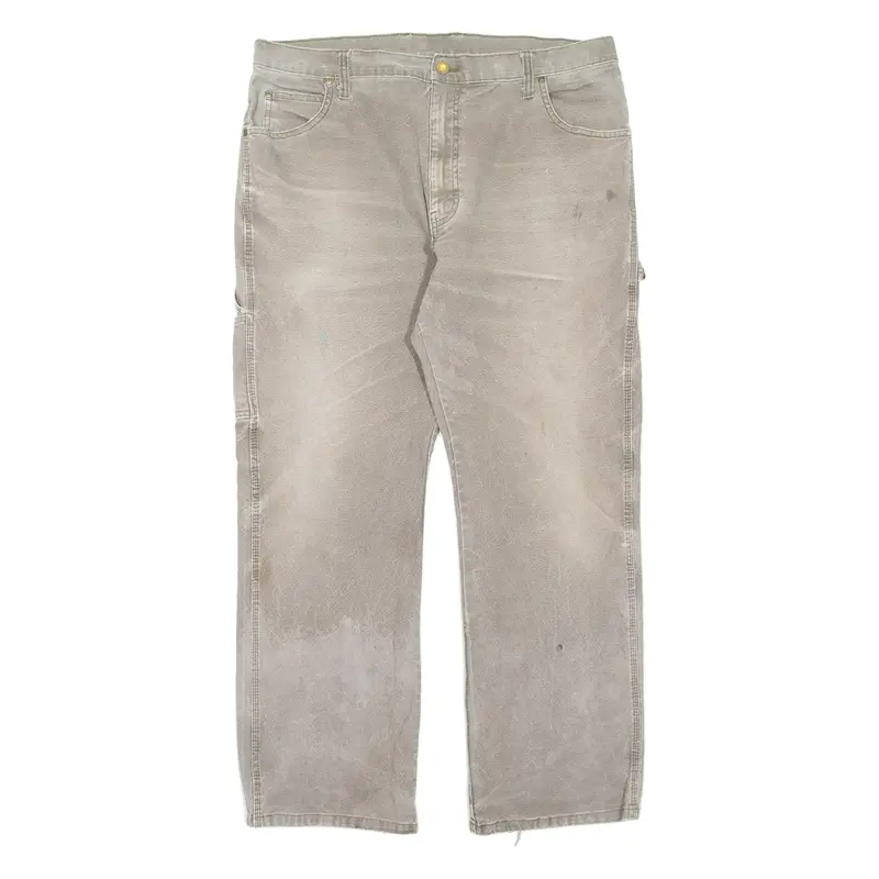 DICKIES Mens Trousers Grey Regular Straight W36 L29